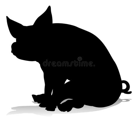 Pig Farm Animal Silhouette stock vector. Illustration of animal - 161944932