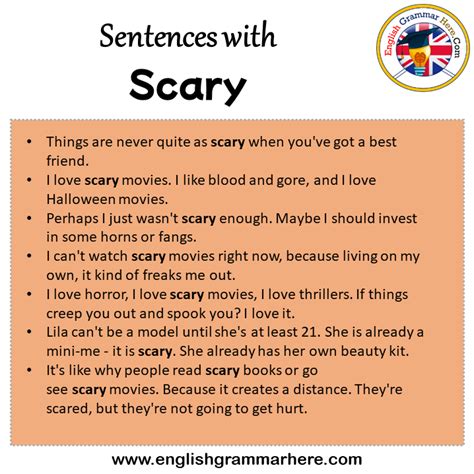 Sentences with Scary, Scary in a Sentence in English, Sentences For ...