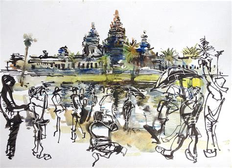 Angkor Wat Sketch at PaintingValley.com | Explore collection of Angkor ...