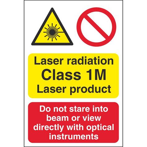 Laser Radiation Class 1M Laser Product Dangerous Goods Safety Signs