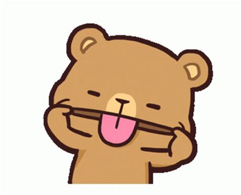 Fart Mocha Bear Sticker - Fart Mocha Bear Tongue Out - Discover & Share GIFs