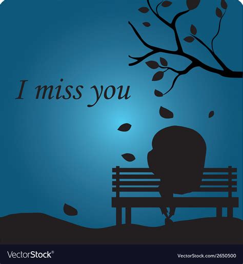 An i miss you message in a blue background Vector Image