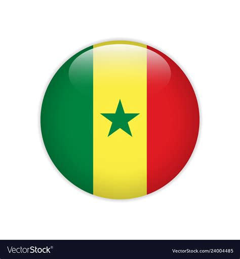 Senegal flag on button Royalty Free Vector Image