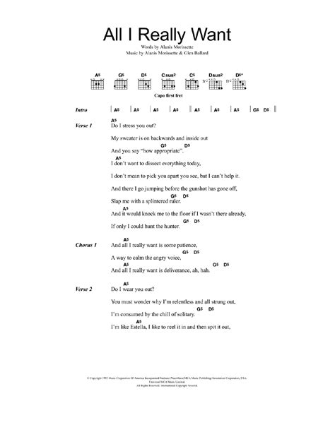 All I Really Want by Alanis Morissette - Guitar Chords/Lyrics - Guitar Instructor