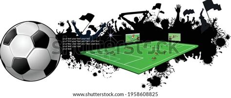 Soccer Ball Football Field Silhouette Fan Stock Vector (Royalty Free ...