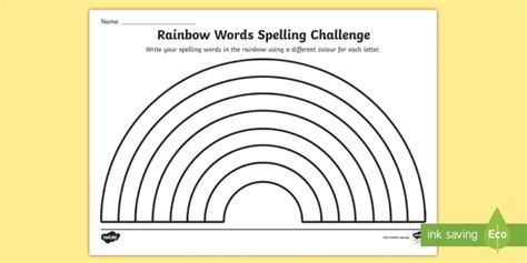 Rainbow Words Free Printable - FREE PRINTABLE TEMPLATES