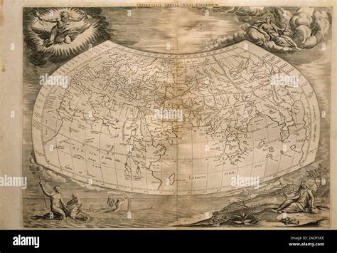 Ptolemy's world map. Copy of an original map which was constructed by the Greek astronomer ...