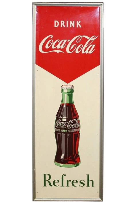 1950s Coca-Cola Vertical Tin Advertising Sign