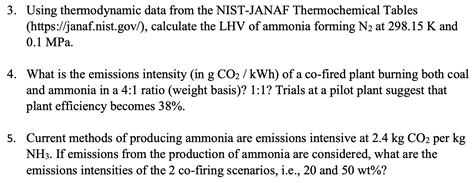 Solved 3. Using thermodynamic data from the NIST-JANAF | Chegg.com