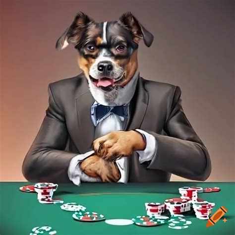 Dogs playing poker on Craiyon