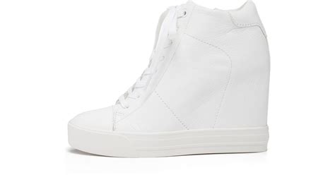 DKNY Ginnie Wedge Sneakers in White | Lyst