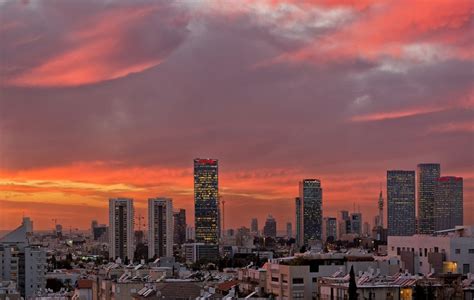 Israel | Skyline of Tel-Aviv at sunset - Yair Karelic Photography