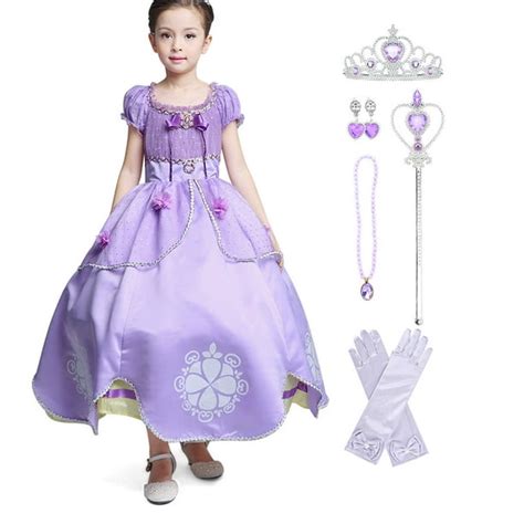 Princess Purple Dress Up Costume Cosplay Dress for Girls With ...