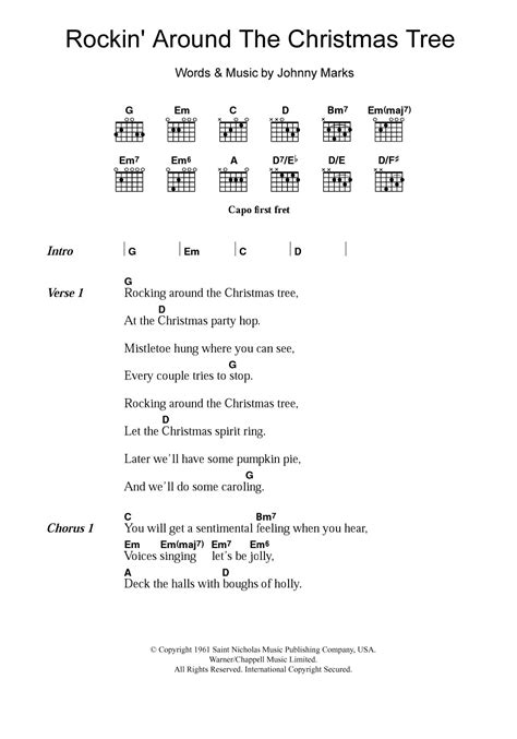 Rockin' Around The Christmas Tree by Brenda Lee - Guitar Chords/Lyrics - Guitar Instructor