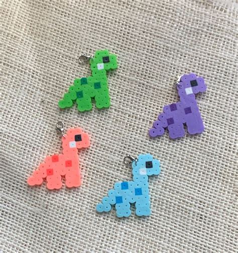 Cute Dino Perler Bead Keychains - Etsy | Easy perler beads ideas, Easy perler bead patterns, Diy ...