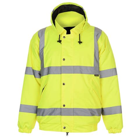 Dunlop Mens Hi-Vis High Visibility Safety Bomber Jacket Reflective ...