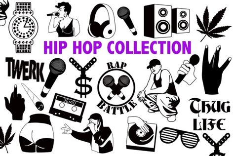 HIP HOP COLLECTION Rap and Rapper Svg Clipart Icons | Etsy