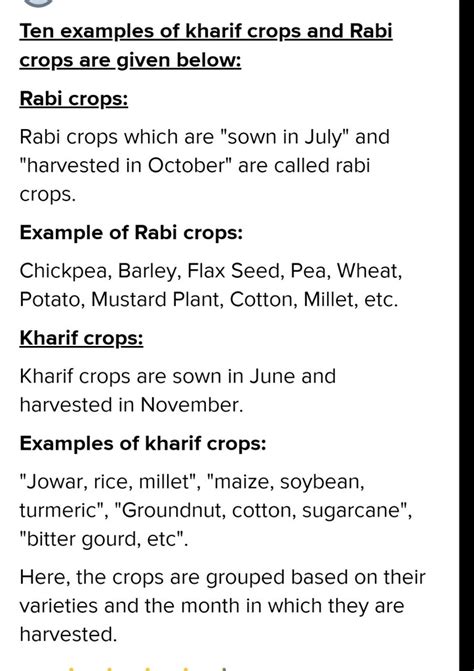 5 examples of kharif and rabi crops - Science - - 14454773 ...