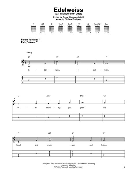 Edelweiss (from The Sound Of Music) by Rodgers & Hammerstein - Easy Guitar Tab - Guitar Instructor