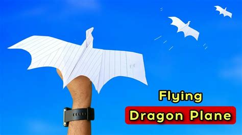 best flying dragon Plane, how to make paper dragon airplane, notebook paper bird plane - YouTube