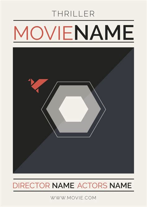 Edit and download for free this Simple Thriller Cinema Poster layout