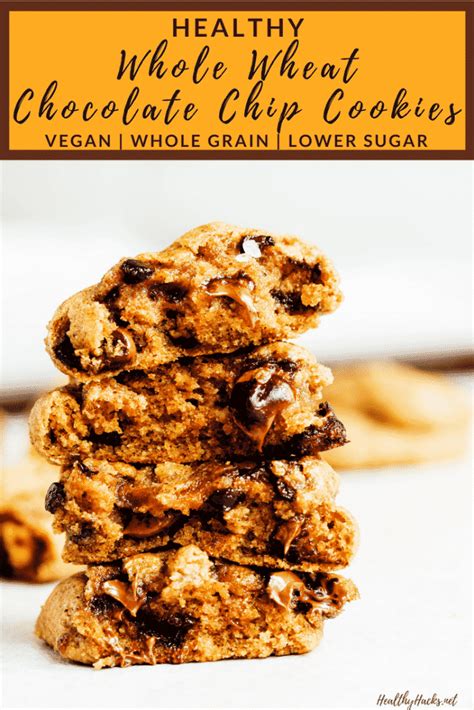 Healthy Whole Wheat Chocolate Chip Cookies | This easy dessert recipe ...