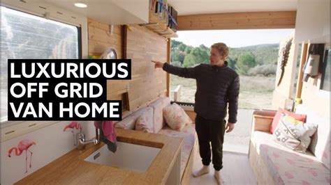 BUILDER shows how he made a LUXURY Off-Grid BOX VAN Conversion - YouTube