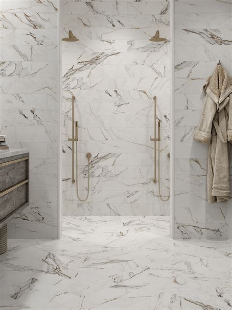 Calacatta Gold Marble Effect porcelain Tiles - 150x900mm