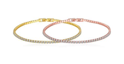 18K Gold Tennis Bracelet - 2 Finishes