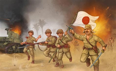 WW2 Japanese Banzai charge by RUGIDOart on DeviantArt