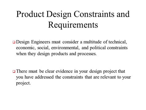 Design Constraints For Engineering Projects - ppt video online download