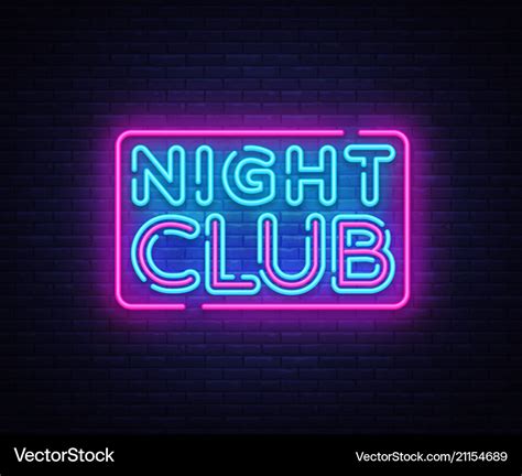 Night club neon sign club design Royalty Free Vector Image