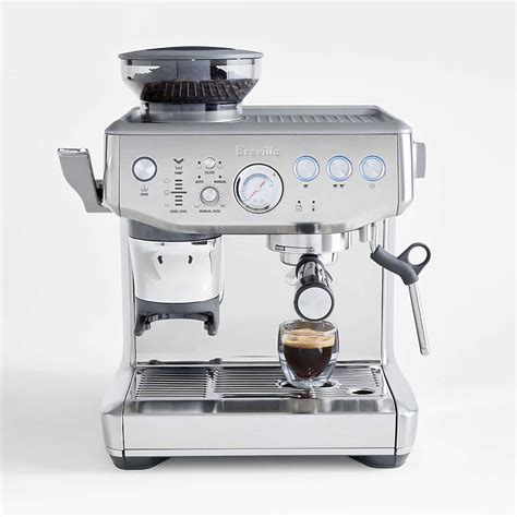 Breville Barista Express Impress Brushed Stainless Steel Espresso Machine + Reviews | Crate & Barrel