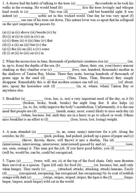 Gap-Filling Exercise | English Grammar