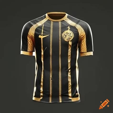 Black and gold soccer jersey design on Craiyon