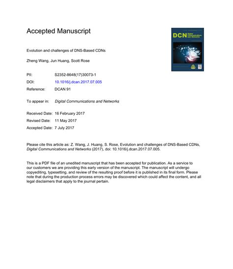 (PDF) Evolution and challenges of DNS-based CDNs