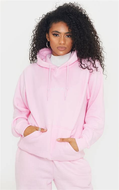 PLT Light Pink Oversized Sweat Hoodie | Sweat | PrettyLittleThing USA