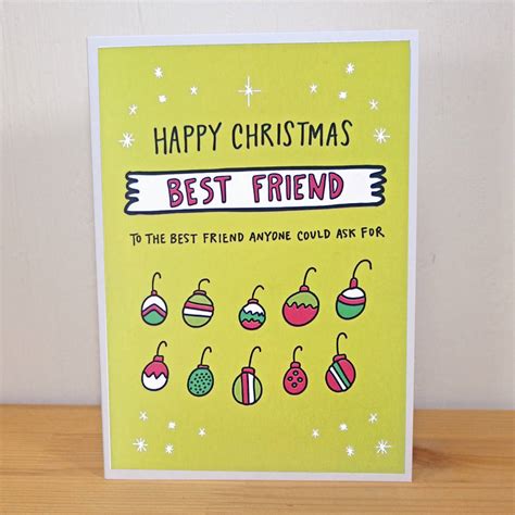 happy christmas best friend baubles a6 christmas card by angela chick ...