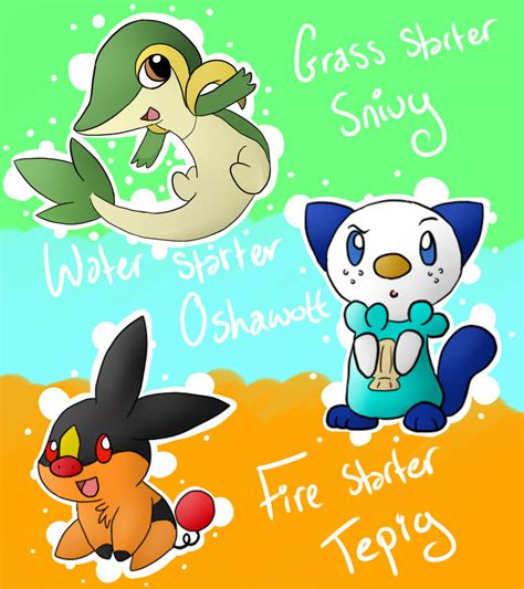 Unova Starters by Star-Swirls on DeviantArt