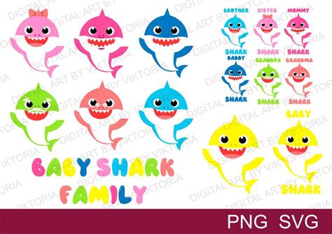 baby shark family svg files