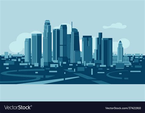 Los angeles skyline Royalty Free Vector Image - VectorStock