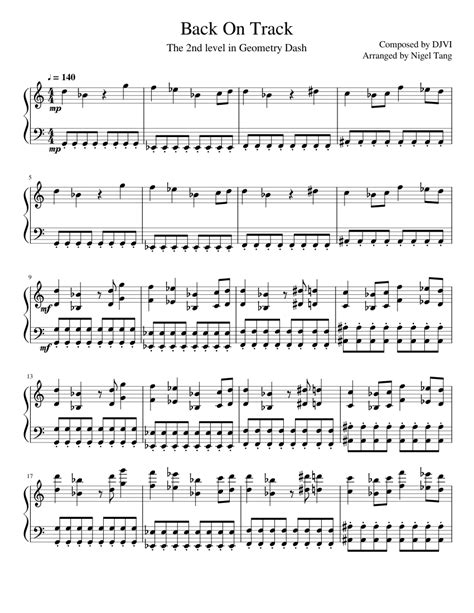 Back On Track Sheet music for Piano (Percussion Duet) | Musescore.com