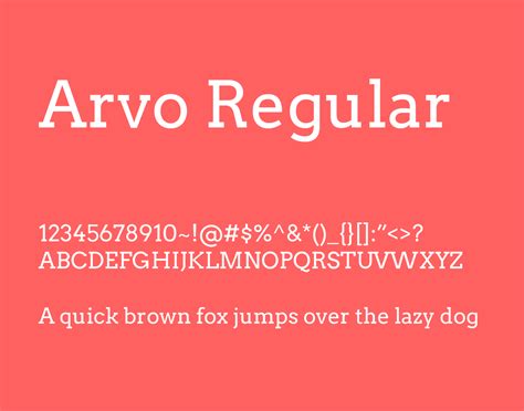 Arvo Font Family - Free Fonts