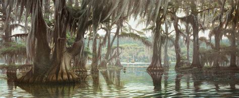 Caddo Lake Swamp Painting by RC Davis