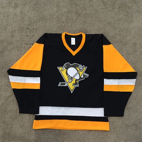 balck and yellow Pittsburgh Penguins Ice Blank Hockey Jerseys custom-in Hockey Jerseys from ...