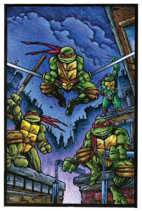 Comic Art For Sale from Coollines Artwork, EASTMAN, KEVIN - TMNT book collection cover by Comic ...