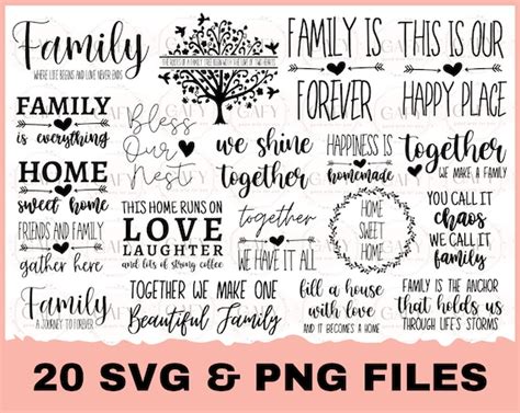 Family Quotes SVG Bundle Family Sign Home Decor Svg Cut | Etsy