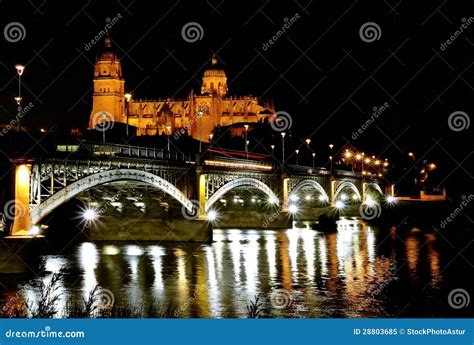 Salamanca cathedral night. stock image. Image of historic - 28803685