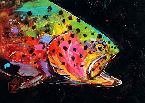 TROUT Abstract Colorful Fish print by Dean Crouser | Etsy | Bird art ...