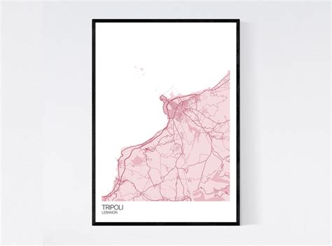 Tripoli Lebanon Map Art Print Many Styles Art Quality - Etsy